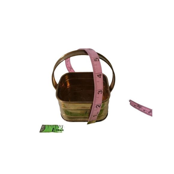 Square Brass Bucket w/Handle - Picture 8 of 8